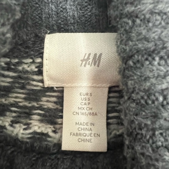 H&M Jacquard-knit polo-neck jumper - Dark grey/Patterned Oversized Size S - Picture 4 of 7